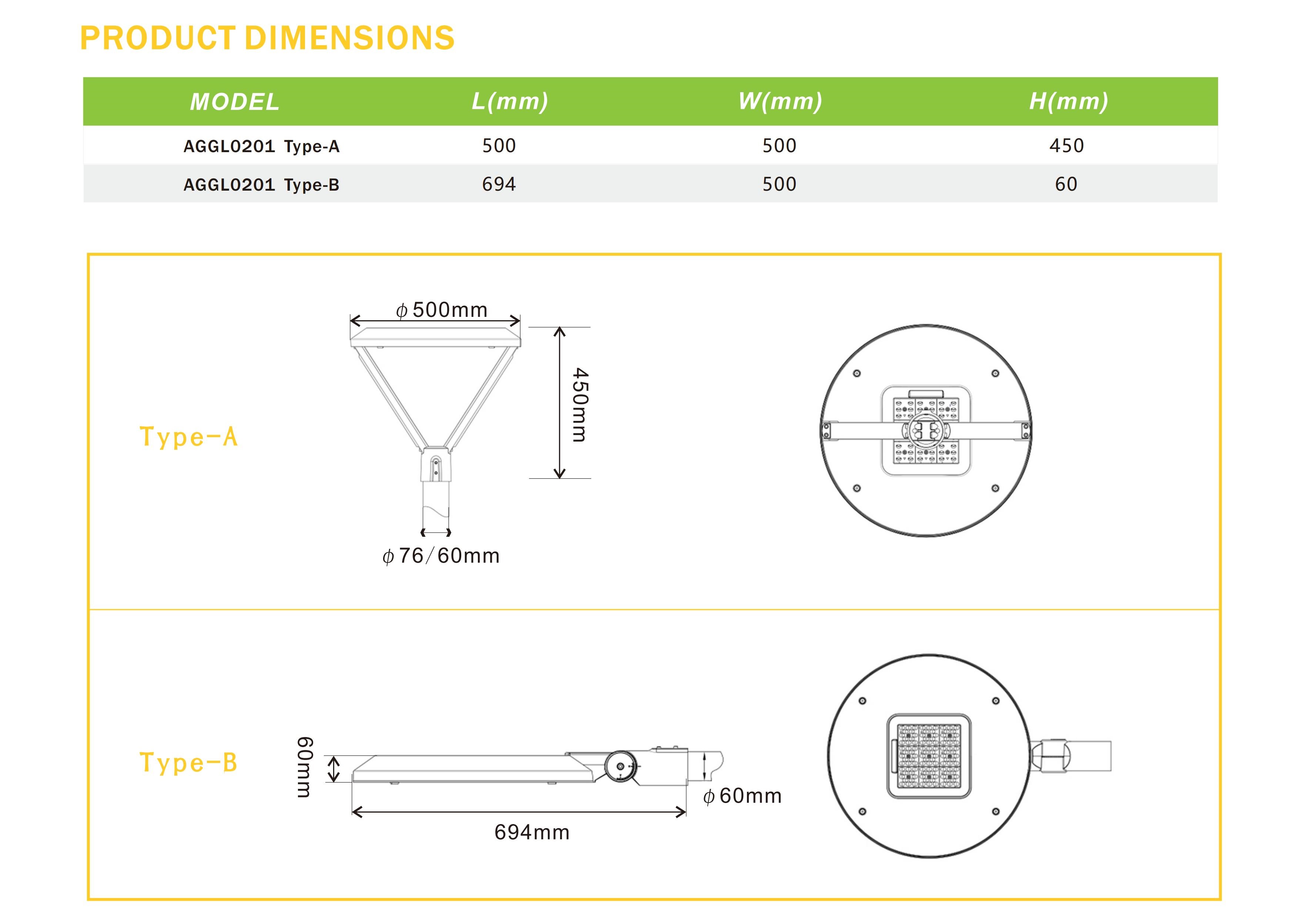 AGGL02 Lampada da giardino a LED Spec 2023 - 副本