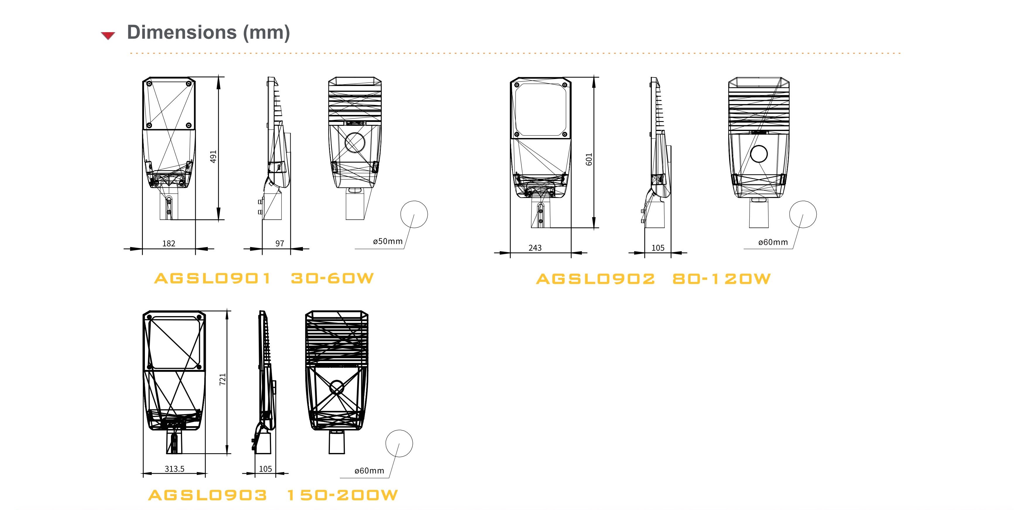 AGSL09 ข้อมูลจำเพาะไฟถนน LED 2023_01