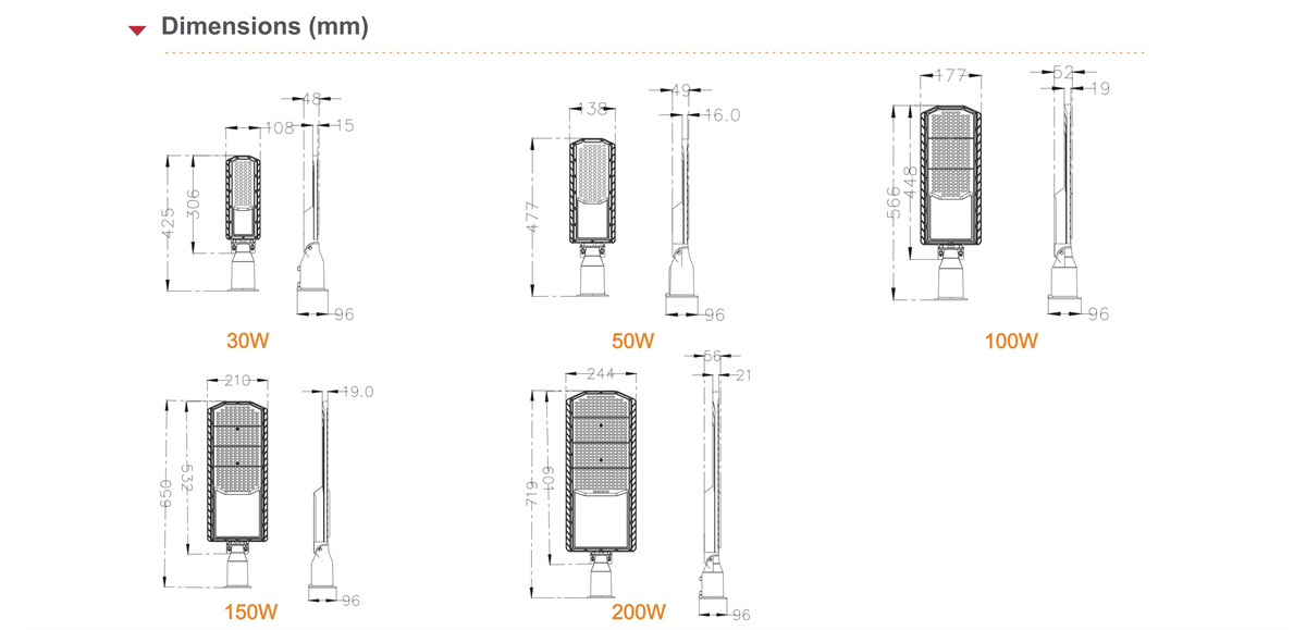 AGSL11 LED స్ట్రీట్ లైట్ స్పెక్ (4)