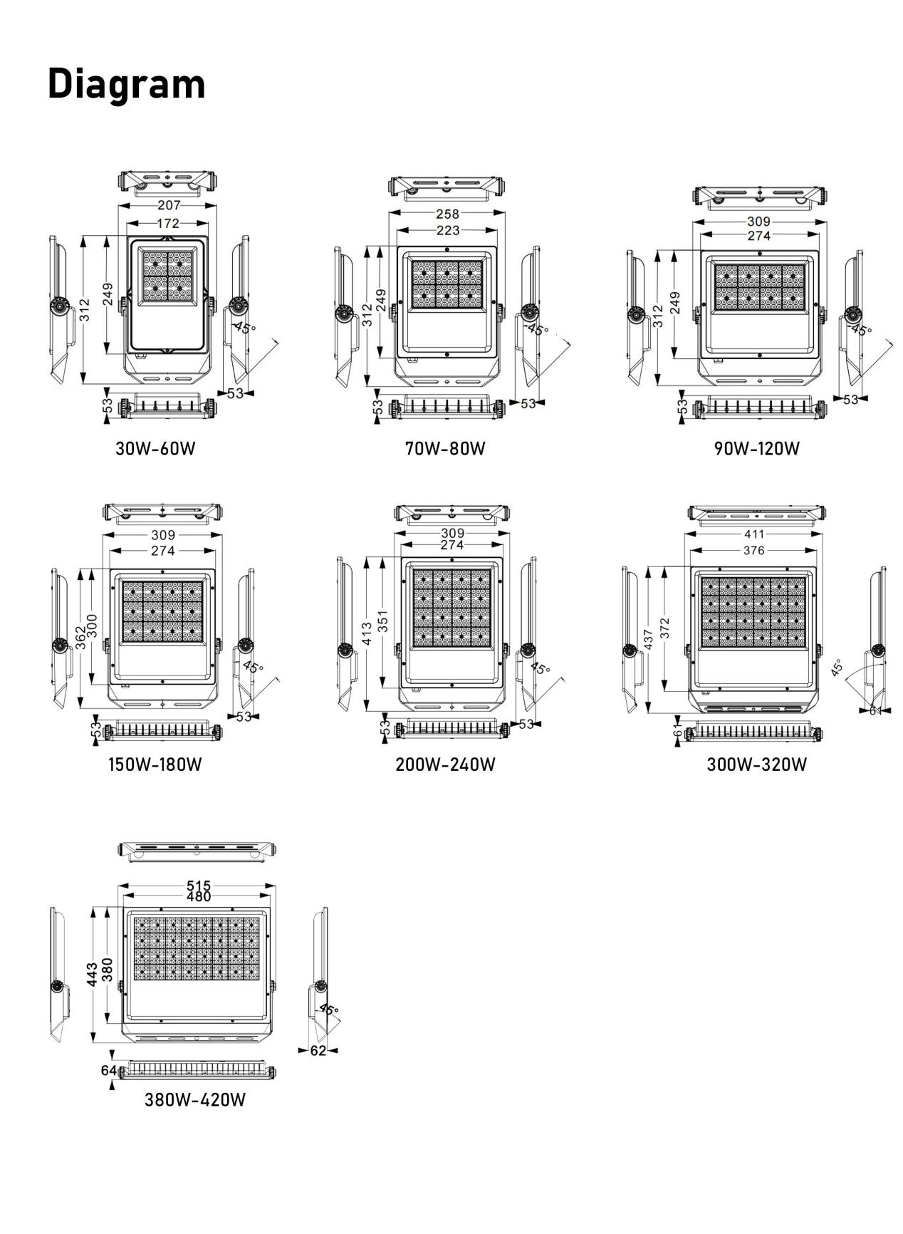 50W-400W AGFL09 LED Flood Light6